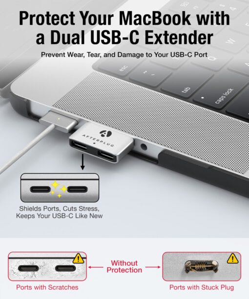 Case Friendly Dual USB C Extender for MacBooks - Image 5