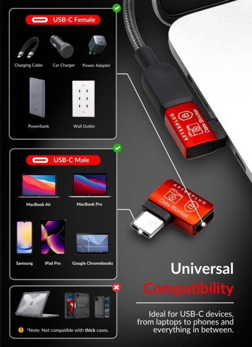 90 Degree USB-C to USB-C Data Blocker, 2-Pack - Image 6