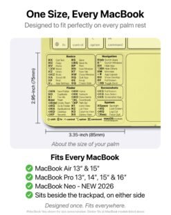 2026 Mac OS Shortcuts Sticker for MacBook Neo, Air & Pro - Image 3
