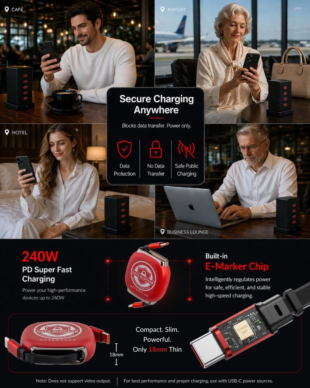 Retractable USB-C Data Blocker Cable - Image 4
