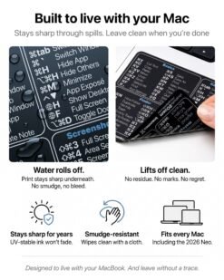 2026 Mac OS Shortcuts Sticker for MacBook Neo, Air & Pro - Image 6